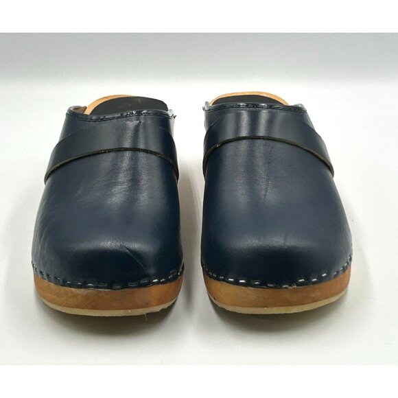 Ugglebo Toffeln Women's Blue Leather Clogs Wooden Sole Slip-On Sz 11.5 (42) 3017 - Picture 8 of 16